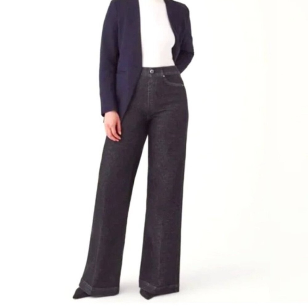 👖SPANX Wide-Leg Women Jeans, Size 1X, Black/Charcoal